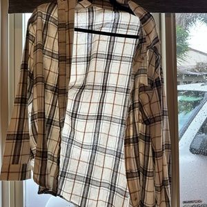 SHEIN tan flannel